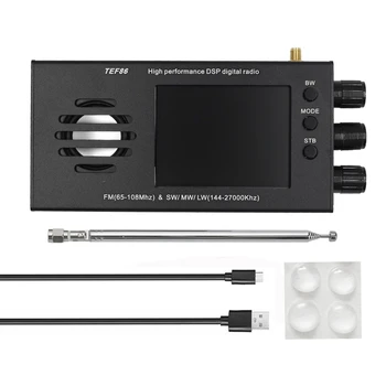 1 комплект Цифрового радиоприемника TEF6686 DSP FM (65-108 МГц) и SW/MW/LW (144-27000 кГц) С Батареей Из черного алюминиевого сплава