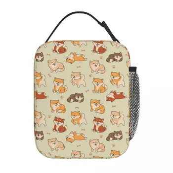 Продукт для собак Shiba Inu Lovely Cute Изолированная сумка для ланча Для офиса, Сумка для хранения еды, многоразовые термохолодильные ланч-боксы