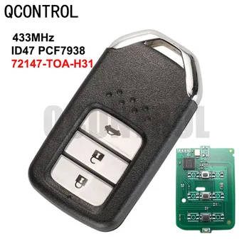 QCONTROL 3-кнопочный Умный Автомобильный ключ Honda 2015-2017 CRV 3-Кнопочный Бесключевой ввод 433 МГц ID47 pcf 7938 Чип 72147-TOA-H31