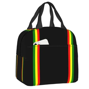 Термоизолированная сумка для ланча Rasta Stripe Rasta Color, женский Ямайский портативный контейнер для ланча для школы, Многофункциональная коробка для еды