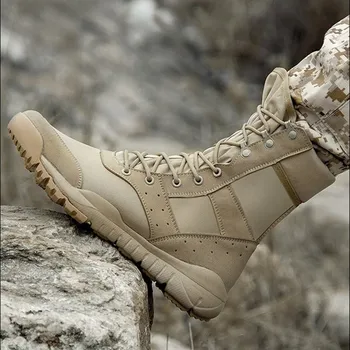 34 49 Размер Мужская и женская сверхлегкая уличная обувь для скалолазания, Тактические тренировочные армейские ботинки, Летние походные ботинки для пустыни с дышащей сеткой