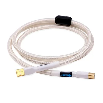 Кабель QED USB A -B, посеребренная медь, аудио Hi-Fi, цифровая линия для ПК, декодер, микшер DAC, звуковая карта