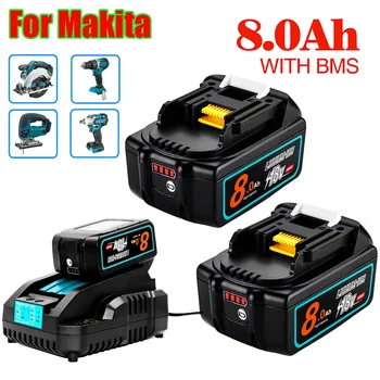 Аккумулятор 18V для makita BL1860 Li-ion 18v 8Ah BL1840B BL1860 BL1890 BL1815 BL1830 BL1835 Аккумуляторные Дрели Батареи LXT 400