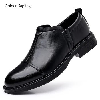 Официальные свадебные туфли Golden Sapling, мужские офисные лоферы, мужская повседневная деловая обувь на плоской подошве, мягкая резиновая обувь, модельная социальная обувь для мужчин