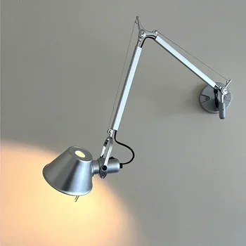 Минималистичный настенный светильник для ресторана в скандинавском стиле с длинным шестом, регулируемая поворотная телескопическая лампа для чтения в гостиной в индустриальном стиле