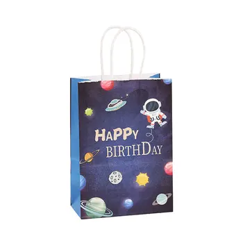 12/24 шт. Подарочная сумка для космического астронавта, бумажная сумочка на День рождения космического корабля, для вечеринки по случаю Дня рождения, детские сумки для добычи в пользу детей