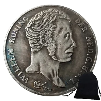 1820 Древняя Нидерландская богиня Бродяга Никелевая пара Художественная монета Памятная карманная подарочная монета / Европа Счастливая Памятная монета + Подарочный пакет