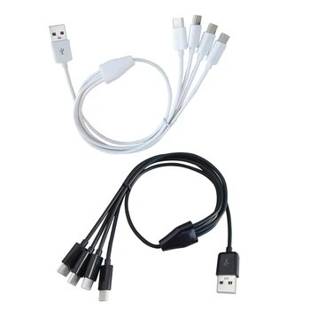 50 см Мульти USB C кабель-разветвитель 4 в 1 Зарядный шнур с 4 штекерами Type-C