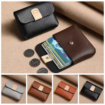 Водонепроницаемый Короткий кошелек для монет, Корейский стиль, Однотонный Маленький Кожаный кошелек, сумка для хранения, Сумка для губной помады, Удостоверение личности, держатель кредитной карты