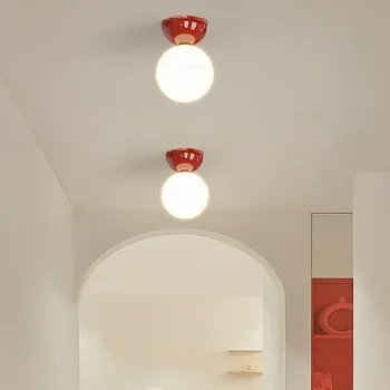 Купольный потолочный светильник Bauhaus, потолочный светильник для коридора, Средневековый гардероб, украшение дома из серии Simple Cream, лампа для входа на балкон