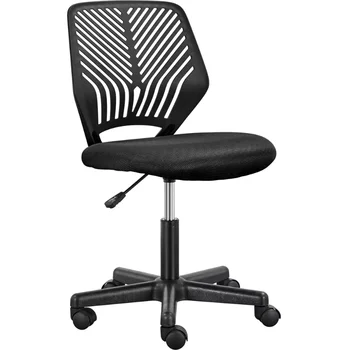 Офисный стул SMILE MART с регулируемыми подлокотниками, черный