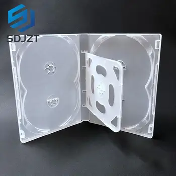 Прямоугольный Пустой футляр для CD / DVD Пластиковый Молочно-прозрачный футляр для компакт-дисков Вместимость футляра для компакт-дисков 4-8 дисков, Вставная крышка, футляр для CD / DVD 135 * 20 * 190 мм