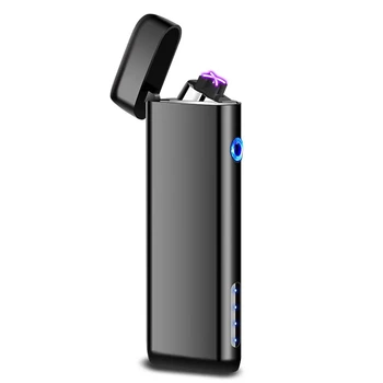 Новая USB Перезаряжаемая Электронная зажигалка Инструменты для зажигания свечей на открытом воздухе Ветрозащитный Металлический Воспламенитель светодиодный индикатор заряда батареи Для мужчин