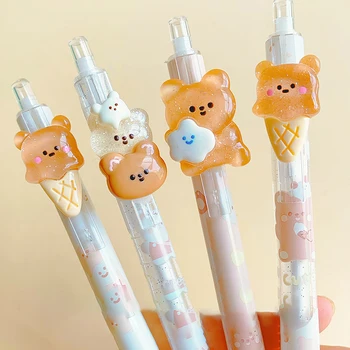 2 шт. Механические карандаши Kawaii Ice Cream Bear, Милые Автоматические карандаши, Корейские Канцелярские принадлежности, Детский инструмент для рисования, Канцелярские принадлежности