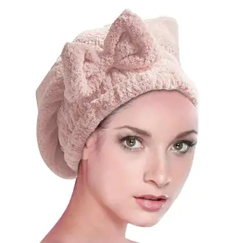Быстросохнущее банное полотенце для волос, спа-шапочка для полотенец с бантом, аксессуары для ванной комнаты, Шляпки Для женщин, Дизайнерская шапочка для душа