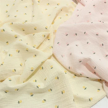 Цветочная серия из двойной хлопчатобумажной Крепированной ткани для пошива мягкой детской одежды, Наволочки для шитья своими руками