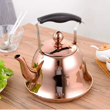 Чайник со свистком и заварочным устройством, Заварочный чайник из нержавеющей стали, чайник из розового золота для плиты Indu