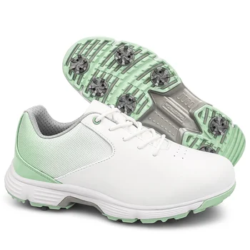 Большие размеры 42 43, женские водонепроницаемые туфли для гольфа, кожаные туфли с шипами и гвоздями, женские профессиональные кроссовки для гольфа, фитнес-кроссовки для гольфа