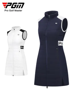 Женская спортивная одежда для гольфа, жилет средней длины PGM, осенне-зимняя теплая женская хлопковая куртка, принадлежности для гольфа