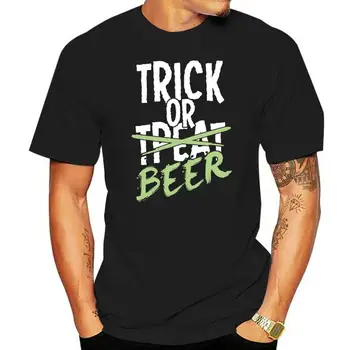 Мужская Светящаяся футболка Trick or Beer Cool Halloween In The Dark Tee 2024, Новые Модные Мужские футболки С коротким рукавом, Футболка