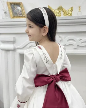 Летнее Турецкое платье с вышивкой ручной работы для девочки от 1 до 12 лет на день рождения, свадьбу, крещение, Ид, Повседневное