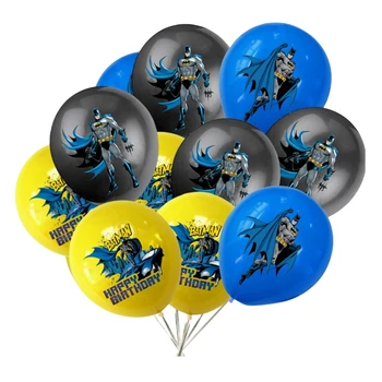 12шт 12-дюймовые воздушные шары из латекса с Бэтменом, украшения для вечеринки по случаю дня рождения, игрушки супергероев Globos для детей, товары для вечеринки в честь дня рождения для мальчиков