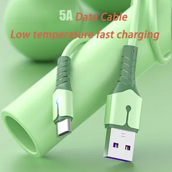 5A 1 м кабель для Быстрой Зарядки USB Type C кабель для зарядного устройства со светодиодной подсветкой Силиконовый Шнур Для Передачи Данных Зарядное Устройство для xiaomi huawei USB-C wire