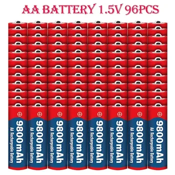 Батарейка типа АА, 100% оригинал 2023, новая высококачественная перезаряжаемая батарейка типа АА 1,5 В 9800 мАч для светодиодной игрушки, камеры, микрофона.