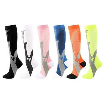 Носки для бега Мужские спортивные носки для марафона Велосипедные футбольные компрессионные носки от варикозного расширения вен, снимающие усталость, обезболивающие
