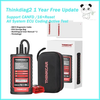 Новый Thinkcar ThinkDiag 2 ВСЕ Марки автомобилей Canfd protocol All Reset Service 1 Год Бесплатного Диагностического Инструмента OBD2 Активный Тест Кодирования ECU