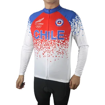 Чили Одежда из джерси для шоссейного велоспорта с длинным рукавом, рубашка для мотокросса, куртка для горного велосипеда, топ для альпинизма, красный, синий, униформа, снаряжение