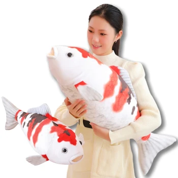 Имитация счастливой плюшевой игрушки koi color fish плюшевая подушка для сна подушка для украшения комнаты