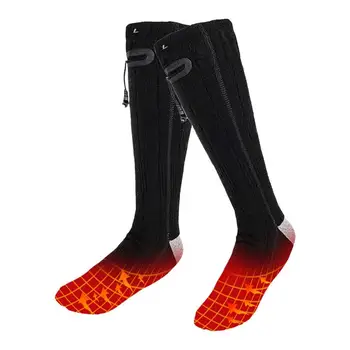 Носки с подогревом, мужские и женские носки с подогревом, перезаряжаемые Электрические носки с аккумулятором емкостью 4000 мАч Для пеших прогулок, кемпинга, катания на лыжах