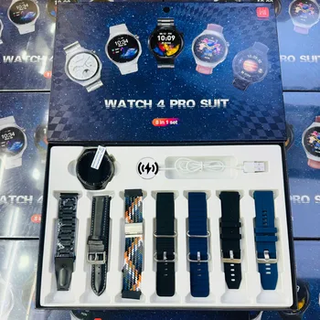 Новые Часы 4 Pro Suit Smart Watch с 7 Ремешками HD Экран Частота Сердечных Сокращений Bluetooth Вызов Водонепроницаемые Смарт-часы 2024 Relojes Inteligentes