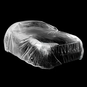 Универсальный чехол для автомобиля внедорожника от дождя и пыли Гаражный Прозрачный Одноразовый Водонепроницаемый Пылезащитный Прозрачный пластик L