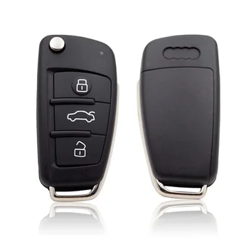 Складной Пульт Дистанционного Управления Flip Car Key Shell Fob Для Audi A2 A3 A4 A6 A6L A8 Q7 TT Ключ 3 Кнопки Флип Складной Чехол Для Дистанционного Ключа Замена