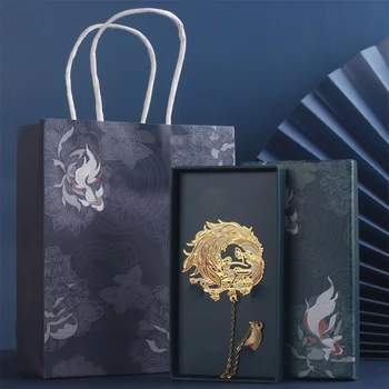 Китайская металлическая подвеска-закладка с кисточкой, ретро Держатель для книг, Разметка страниц, Школьные канцелярские принадлежности, Подарок студенту