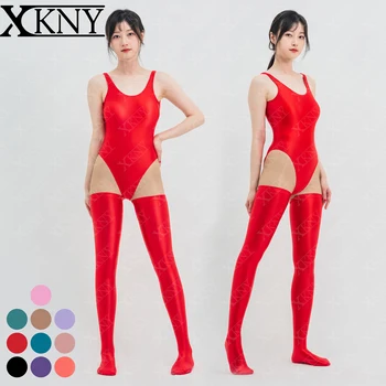 XCKNY атласные шелковистые глянцевые носки Японские блестящие эластичные чулки yoga Club, компрессионные спортивные носки для плавания на коленях и ногах