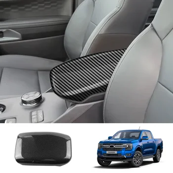 Автомобильный ABS Центральный Подлокотник для Ford Ranger 2023 + Отделка панели крышки коробки Из углеродного волокна, Автоаксессуары