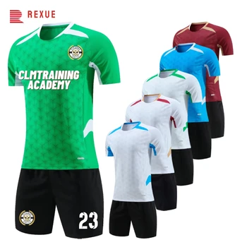 Пользовательские футбольные комплекты с Вашим логотипом Именем и номером 23-24 Оптовый комплект футбольной майки Форма команды для мальчиков Персонализированные мужские костюмы