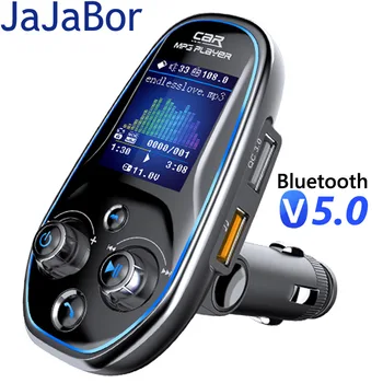 JaJaBor FM-Передатчик TF Карта Флэш-Накопитель Плеер 3,5 мм AUX Аудиоприемник QC3.0 Type C USB Зарядное Устройство Громкой Связи Bluetooth Автомобильный Комплект